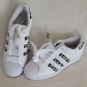 Adidas Superstar Original Casual Leopard Stripes Shoes For Women Size 7.5